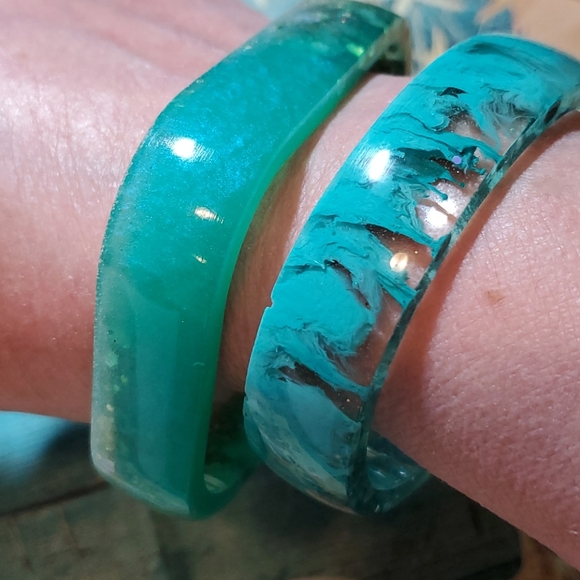 SOLD....Bracelets resin epoxy great to wear on the beach - Picture 6 of 17